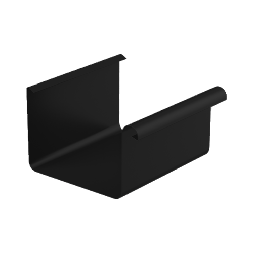 125mm Steel Square Gutter | Black Metal Guttering | Black Steel Rainwater