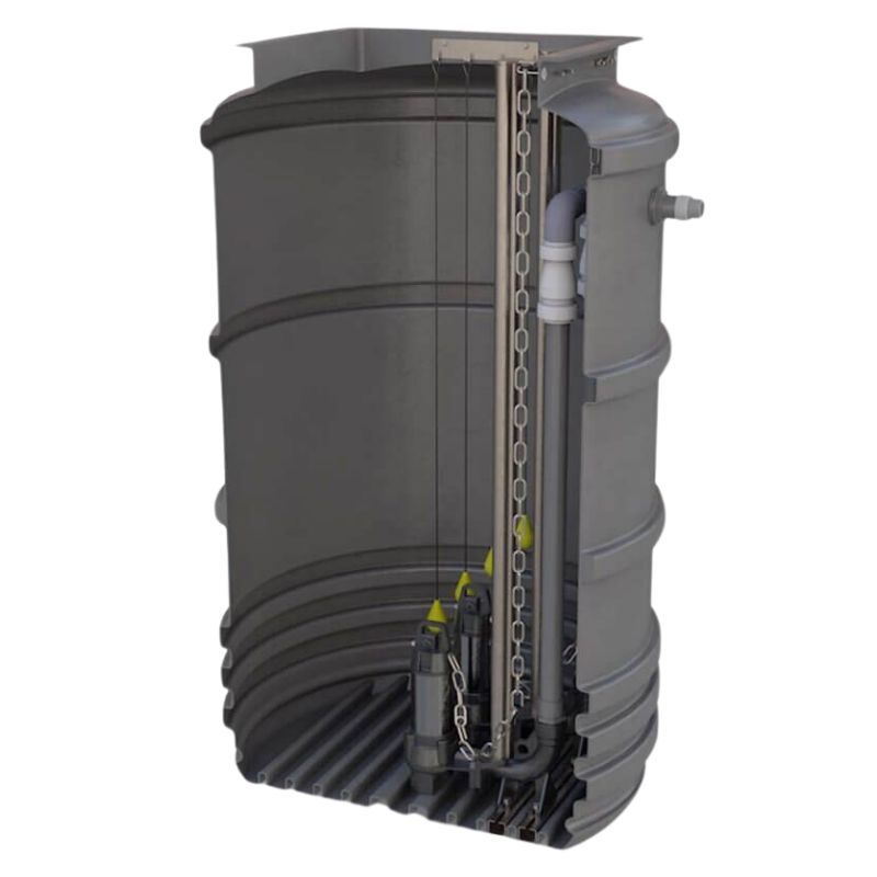 Maxi Macerator Single Pumping Station - 1600 Litre