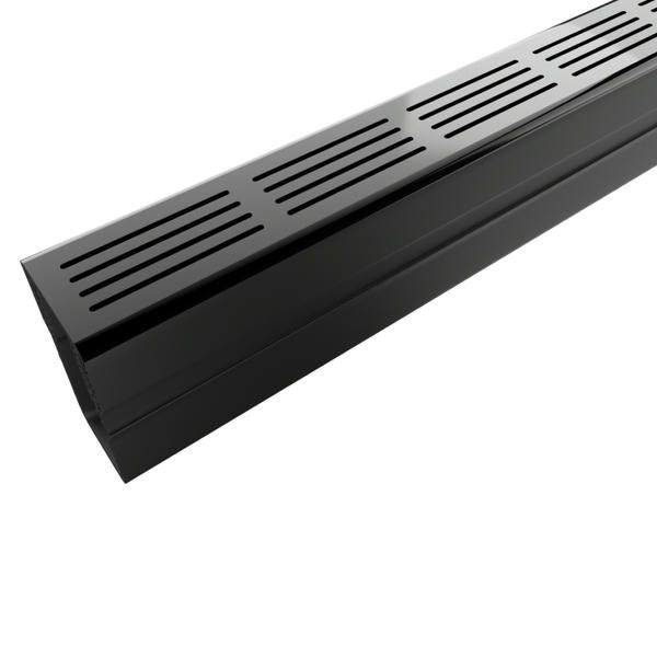 LUXE Threshold Drain Channel Aluminium Grating Class A15 - 1mtr Black