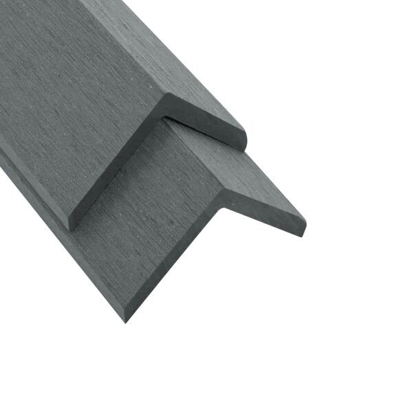 Standard Woodgrain / Grooved Composite Decking Corner Trim - 41mm x 41mm x 3600mm Grey