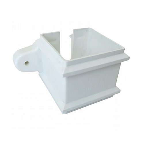 FloPlast Square Downpipe Clip with Fixing Lugs- 65mm White