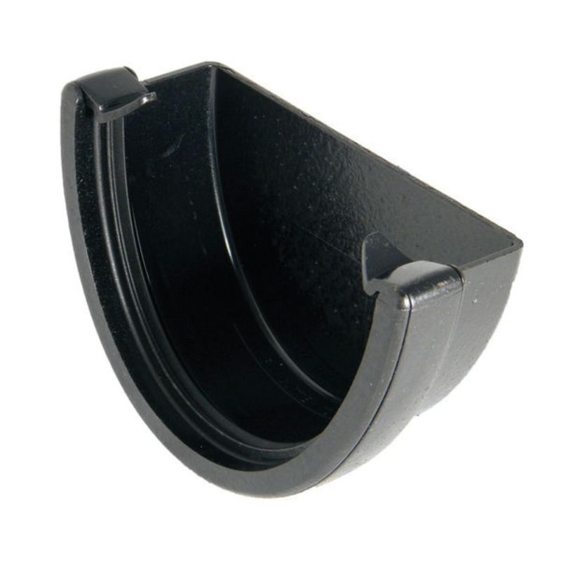 FloPlast Deepflow/ Hi-Cap Gutter External Stopend - 115mm x 75mm Cast Iron Effect