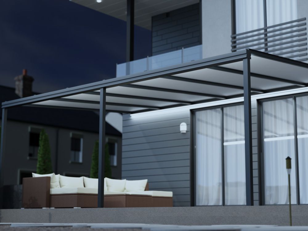 Simplicity 16 Aluminium Pergola / Veranda - 13000mm x 3000mm Rectangular - Black