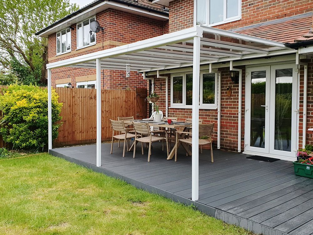 Simplicity 6 Aluminium Pergola / Veranda - 14000mm x 3500mm Rectangular - White