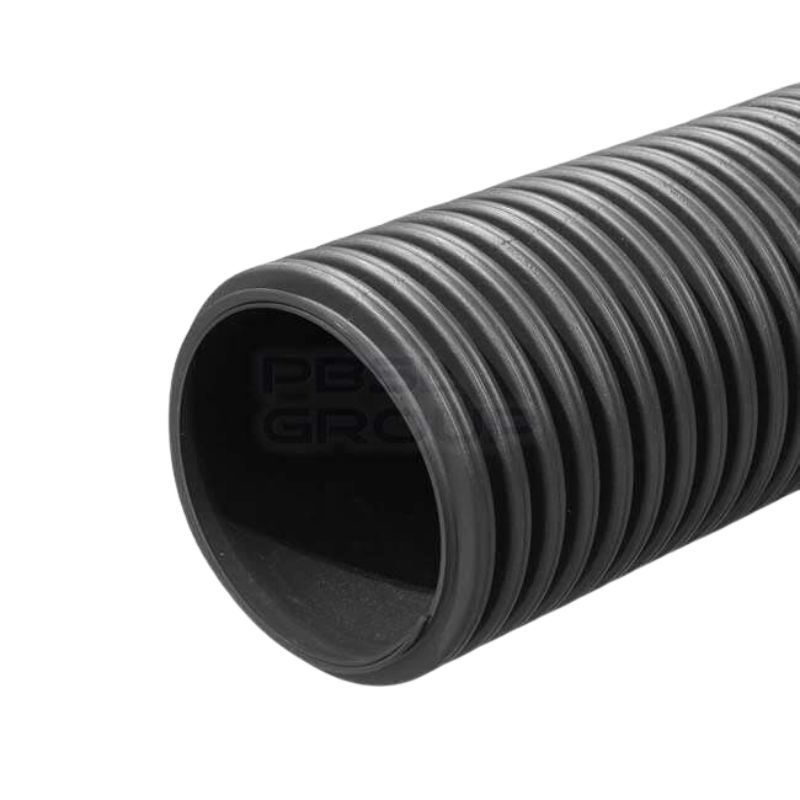 Twinwall Solid Pipe - 225mm (I.D.) x 3mtr Black