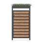 Ecoscape Single Bin Store with Planter - 680mm x 800mm x 1240mm Charcoal & Woodgrain