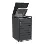 Ecoscape Single Bin Store with Lid - 680mm x 800mm x 1160mm Charcoal