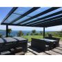 Contemporary Alfresco Aluminium Pergola / Veranda - 24000mm x 1000mm Rectangle - Grey