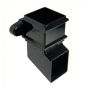 FloPlast Square Downpipe Shoe with Fixing Lugs - 65mm Black