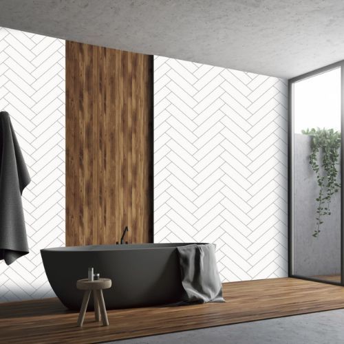 Internal Wall Panel - 250mm x 2600mm x 8mm Chevron White - Pack of 4